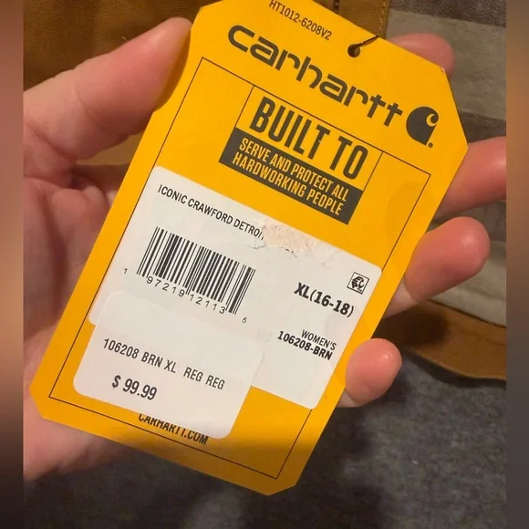 Carhartt Canvas Duck Crawford Detroit Jacket Women XL brown corduroy collar barn - Picture 5 of 15